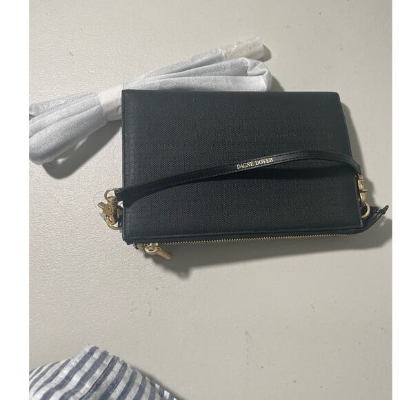 Black Scale Dagne Dover Essential Wallet Crossbody Onyx New Travel Clutch NWT - Picture 1 of 6